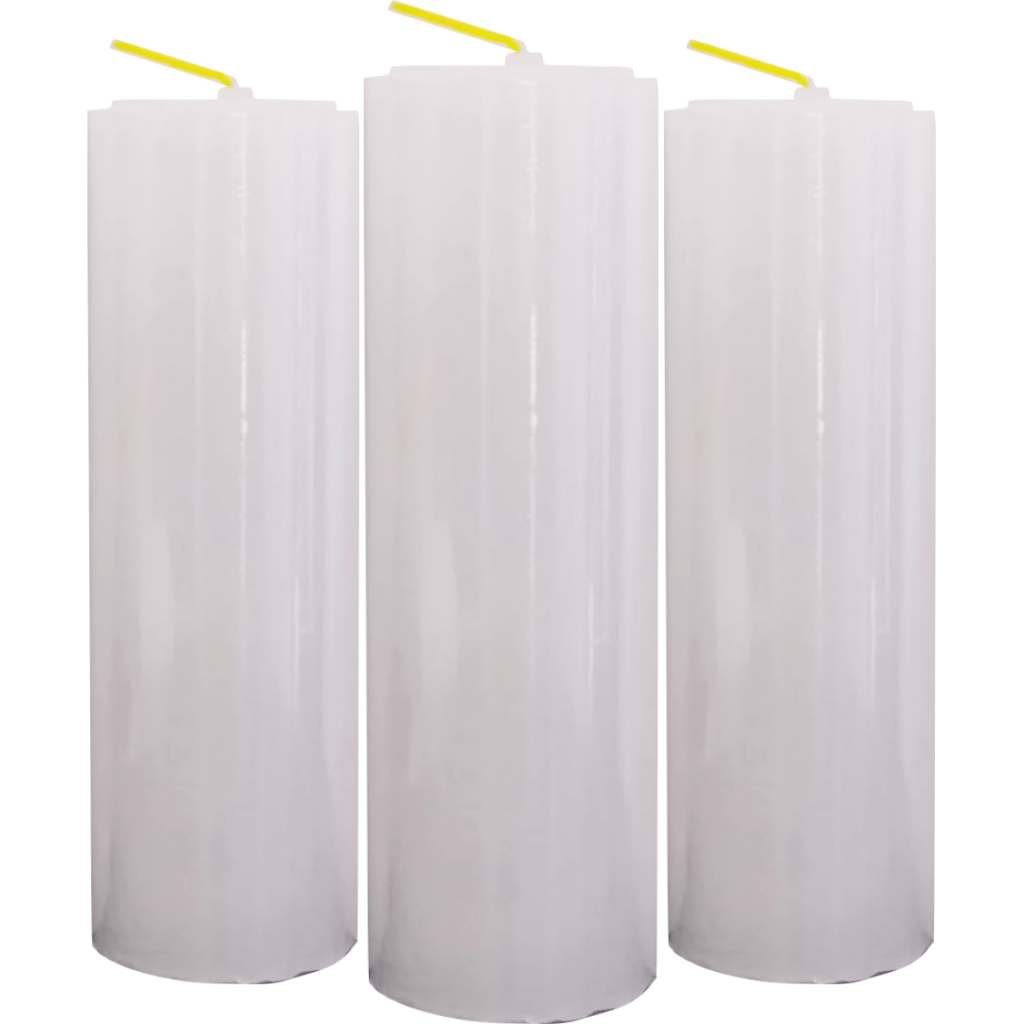 Vela Branca 7 Dias 260gr Sem Rótulo Atacado Parafina Pura em Oferta na Shopee