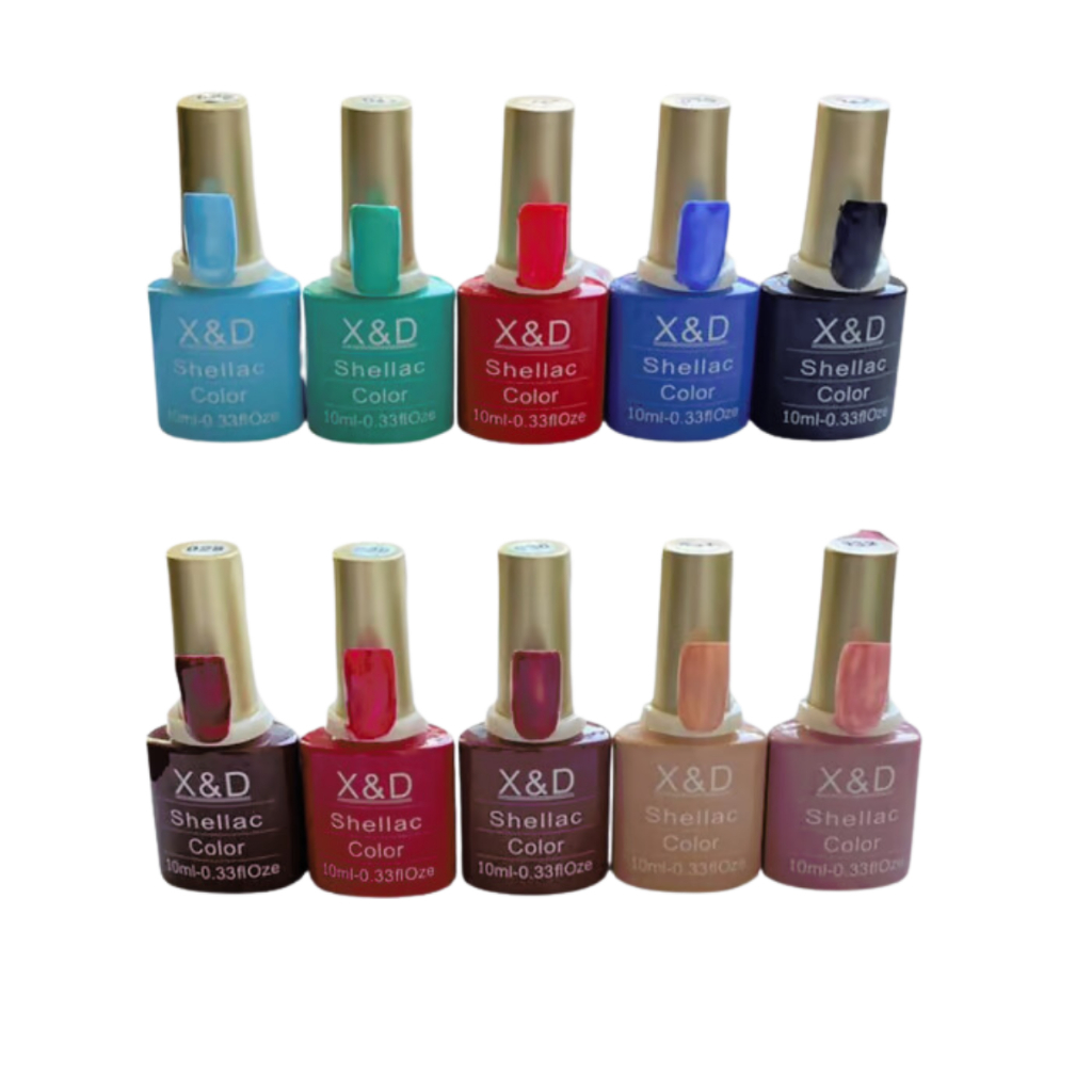 Kit com 10 Esmalte em Gel X&D Alongamento Unha Esmaltes Atacado