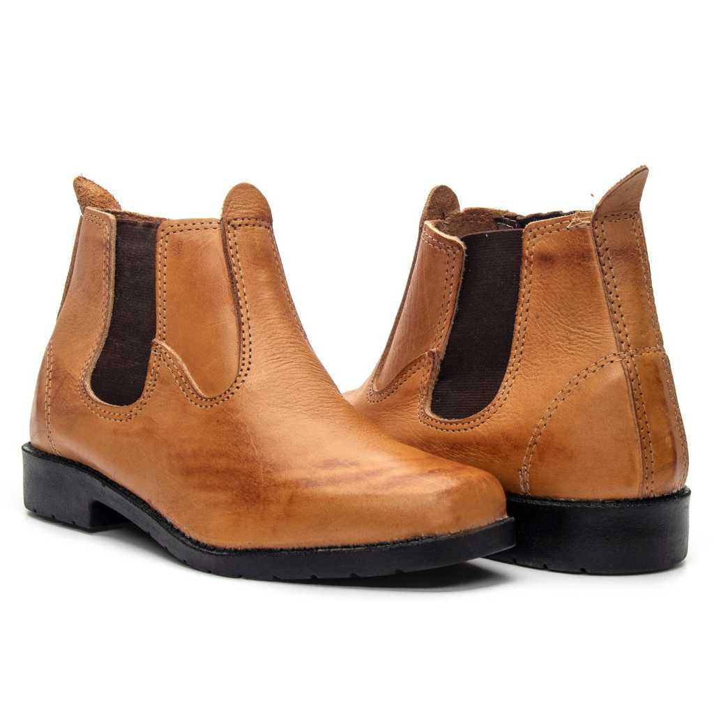 Bota Botina Trabalho De Couro Legitimo Bico Quadrado Solado MOD Peneu Promoção em Oferta na Shopee