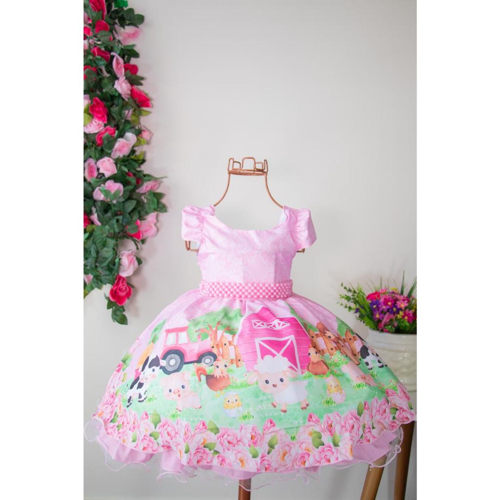 Vestido Infantil da Fazendinha de Luxo