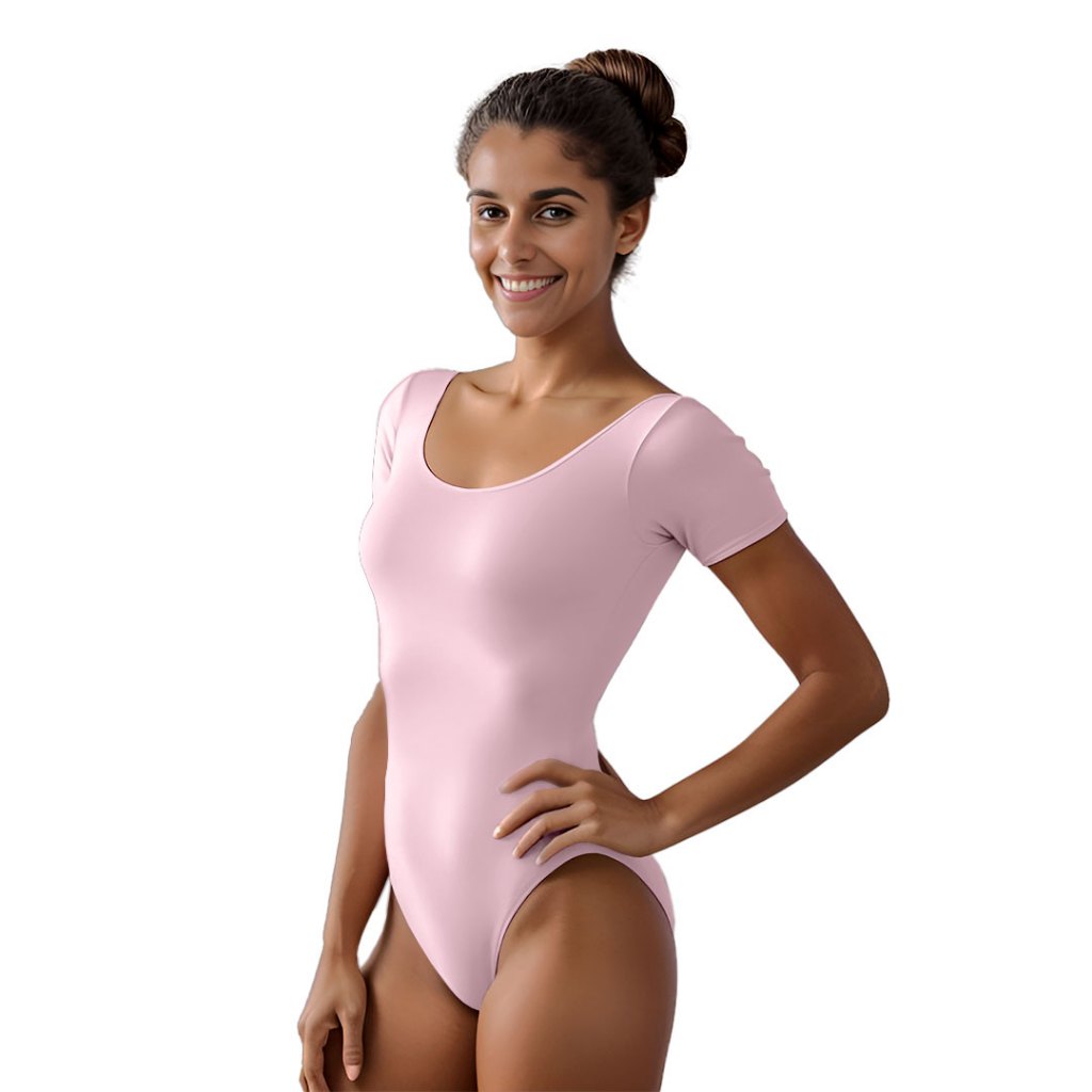 Collant Manga Curta, forrado ,Adulto - Ballet - Suplex Premium em Oferta na Shopee