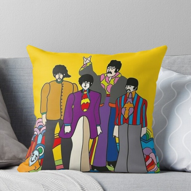Capa de almofada Beatles here comes the sun imagine all you need is love Abbey Road Yellow Submarine