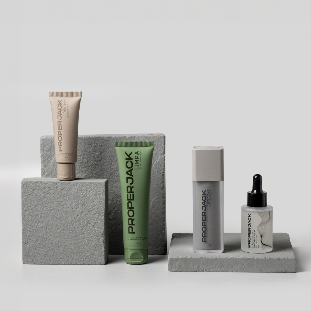 Kit Antiacne Masculino -  Proper Jack - Combate E Prevenção De Cravos e Espinhas - Solução para Acne