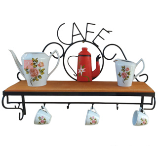 Suporte Porta Xícara Parede Cantinho Café Porta Condimento Prateleira de Cozinha em Oferta na Shopee
