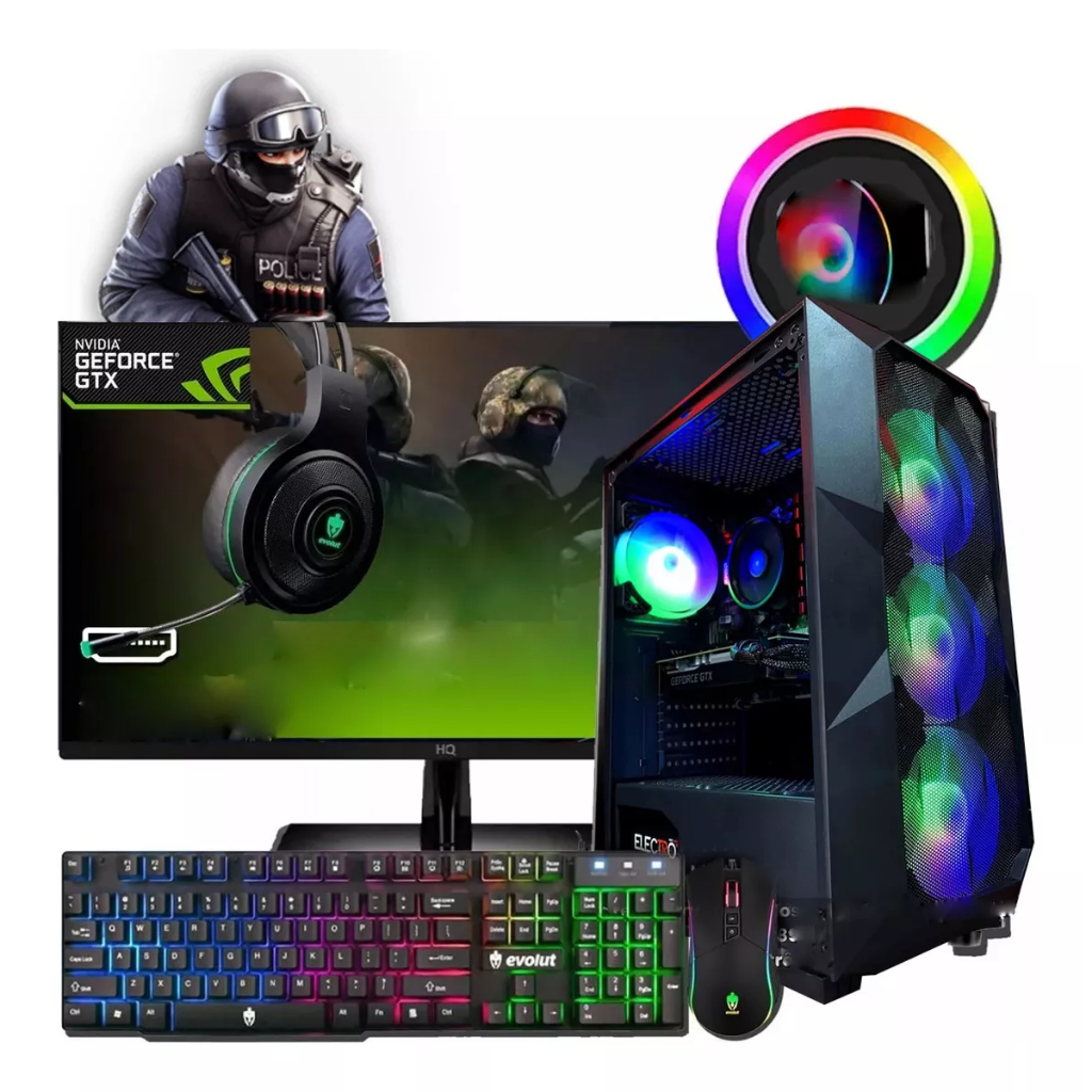Computador PC Gamer Intel Core i7 3.6Ghz / Placa GeForce 4GB / 8GB RAM / SSD  1TB / Monitor 19"