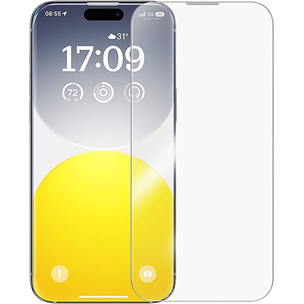 Película de Vidro temperado Transparente da Baseus para o iPhone 15 Pro
