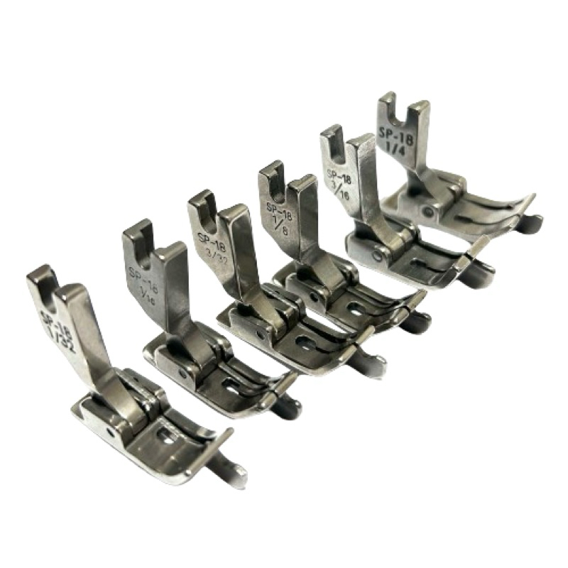 Calcador Pesponto Metal Lado Direito SP-18R 1/32 1/16 5/32 1/8 3/16 1/4 5/15 3/8 1/2 Guia Móvel Reta Industrial