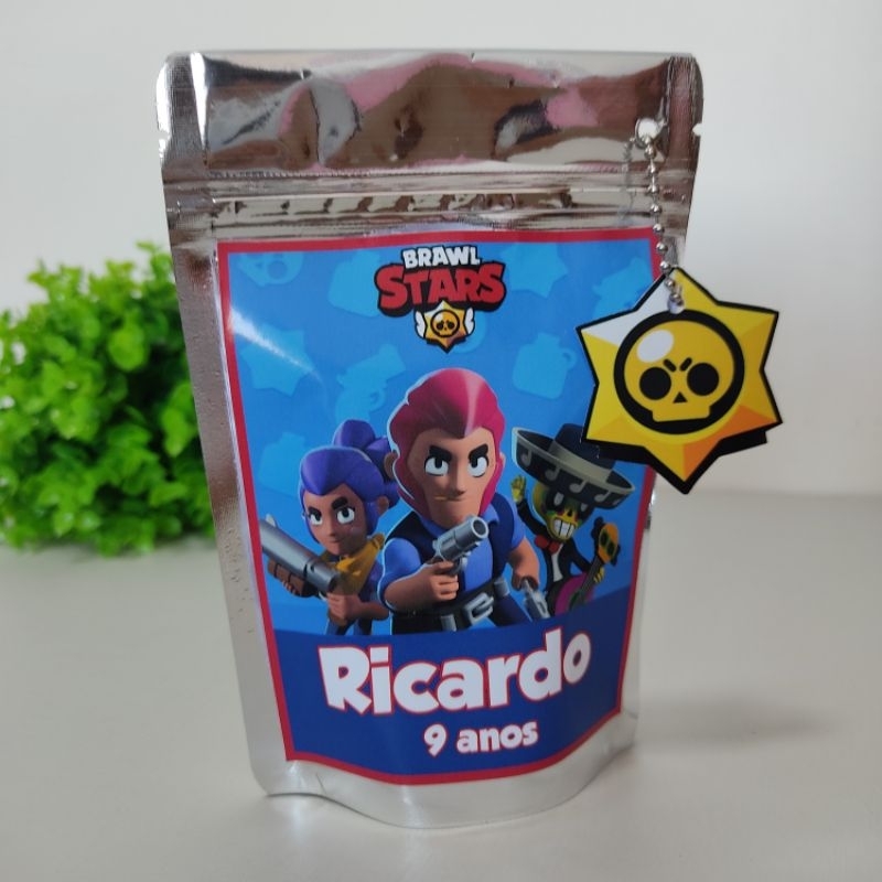 Saquinho Metalizado BRAWL STARS - Lembrancinhas Personalizadas - aniversário - TAMANHO P