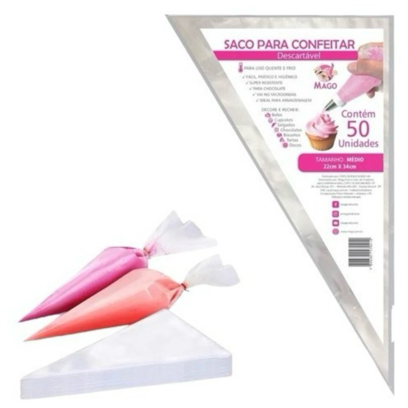 50~250 MANGA DE CONFEITAR MAGO CONFEITARIA P/M/G/GG