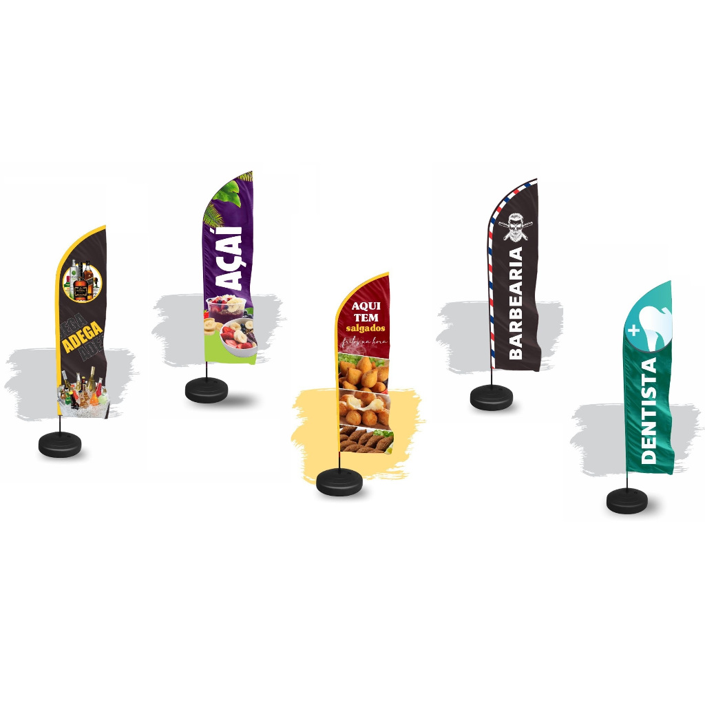 Wind Banner Kit Completo Pronta Entrega Ideal para Divulgação 1,90mt e 2,50mt