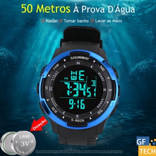 Relógio Digital Masculino 50M À Prova D 'Água Esportivo Original Com Led Alarme Cronômetro em Oferta na Shopee