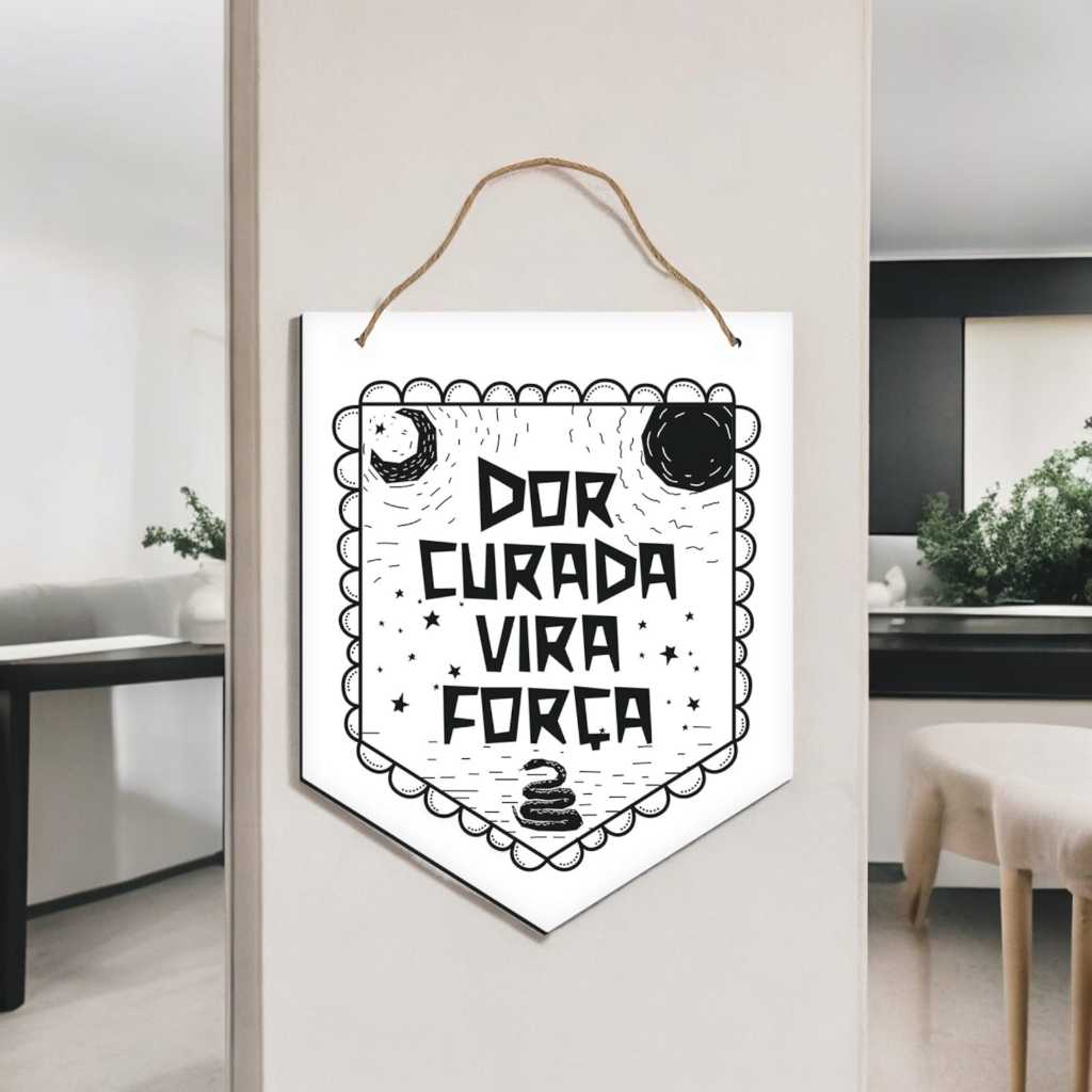 Placa Decorativa Flâmula - Dor Curada Xilogravura Nordestina Cordel São João Festa - 18 x 30,5 Cm