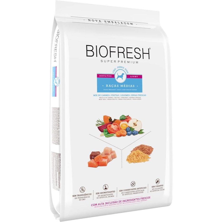 Racao Caes Biofresh  Light Raças Light Raças Medias 10,1kg em Oferta na Shopee