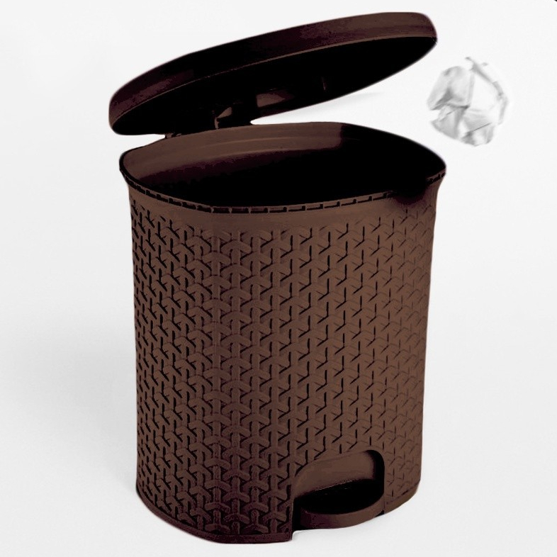 LIXEIRA C/PEDAL NORTHON 6 LT MARROM - UNIDADE em Oferta na Shopee