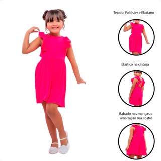 MACAQUINHO INFANTIL E JUVENIL MENINA ROUPA DE CRIANCA THAY PINK/ROSA