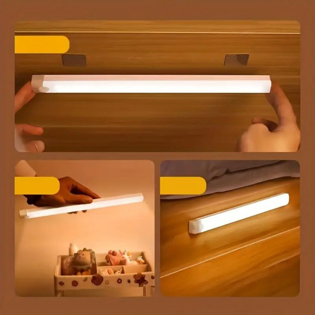 Luminária LED C/ Sensor S/Fio USB Recarregável Para Armário de Cozinha Guarda-Roupas 20/30CM DKL