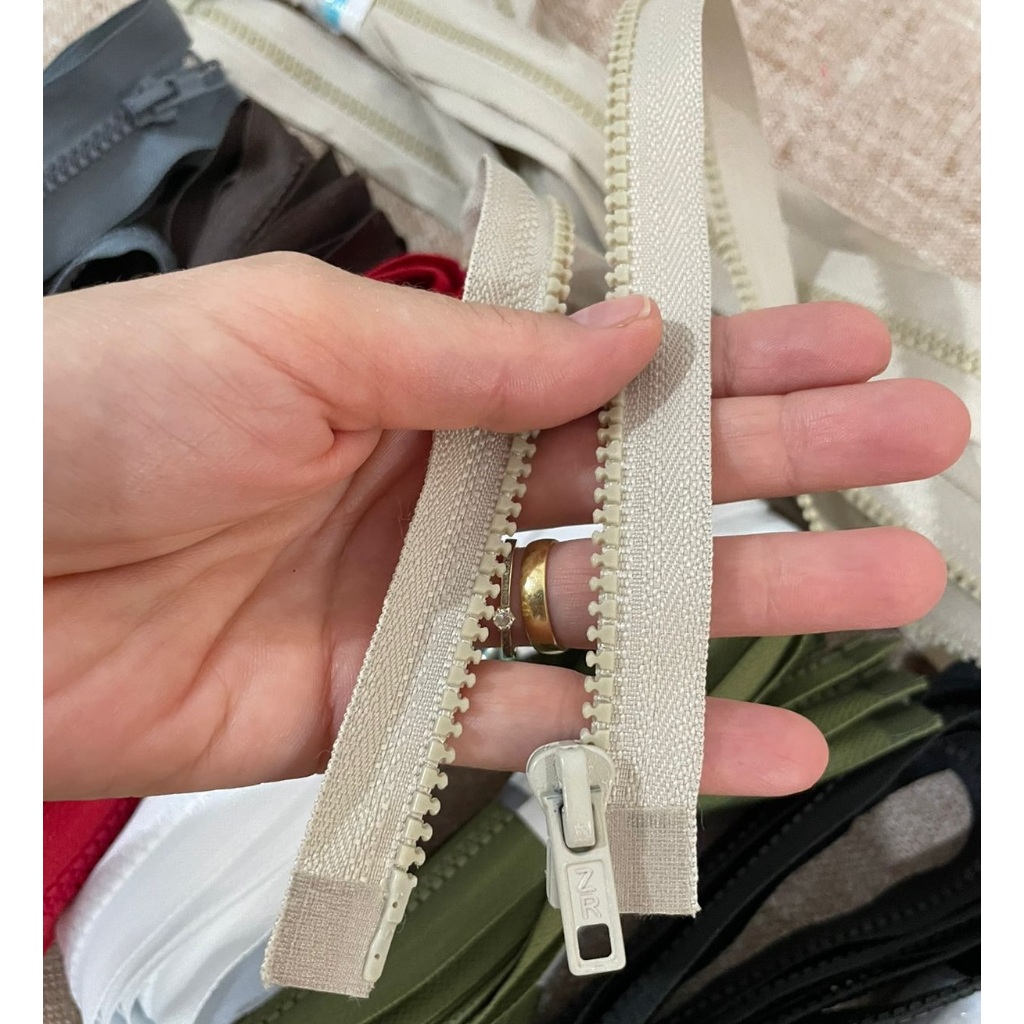 Zíper Nylon Tratorado 6mm Grosso Separável Destacável Kit 5 unidades Tamanhos 35 a 80cm