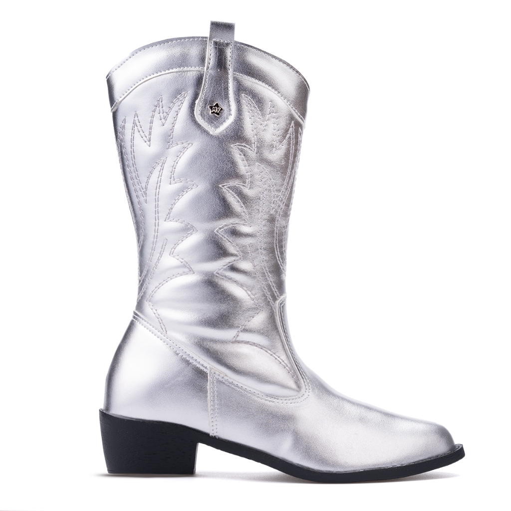 Bota Texana Western Infantil Menina Fashion Cano Alto Bordada Moda em Oferta na Shopee