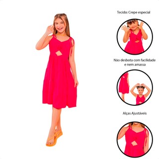 VESTIDO FEMININO INFANTIL MENINA VESTIDO ESTAMPA ROSA