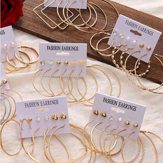 Kit 6 Pares De Brinco- Bjuteria Feminina Dourado-Prata
