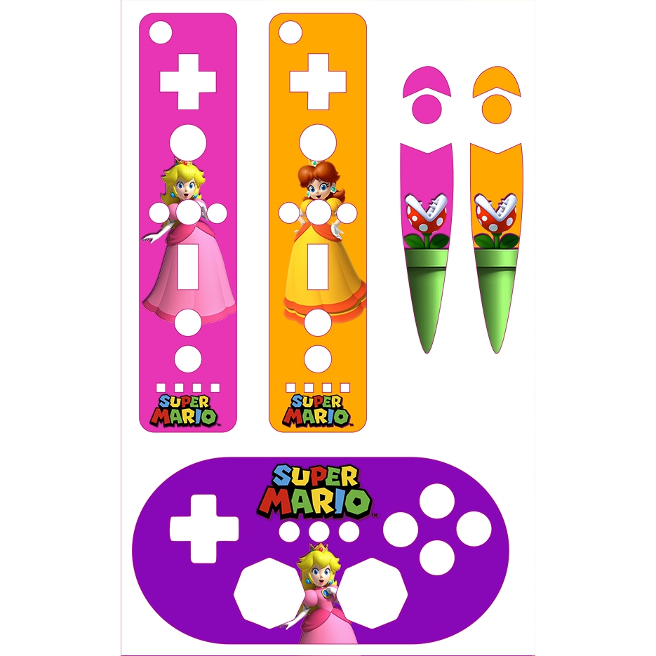Skin Adesiva Controles Nintendo Wii - Princesas Dayse e Cogumelo