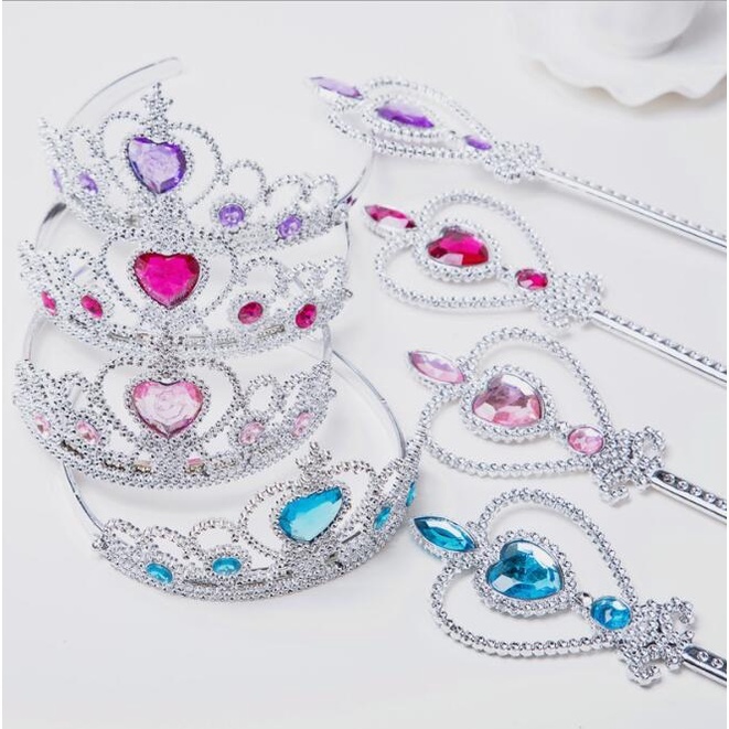 Kit Coroa E Varinha Magica Princesa Infantil Tiara Festa Fantasia em Oferta na Shopee