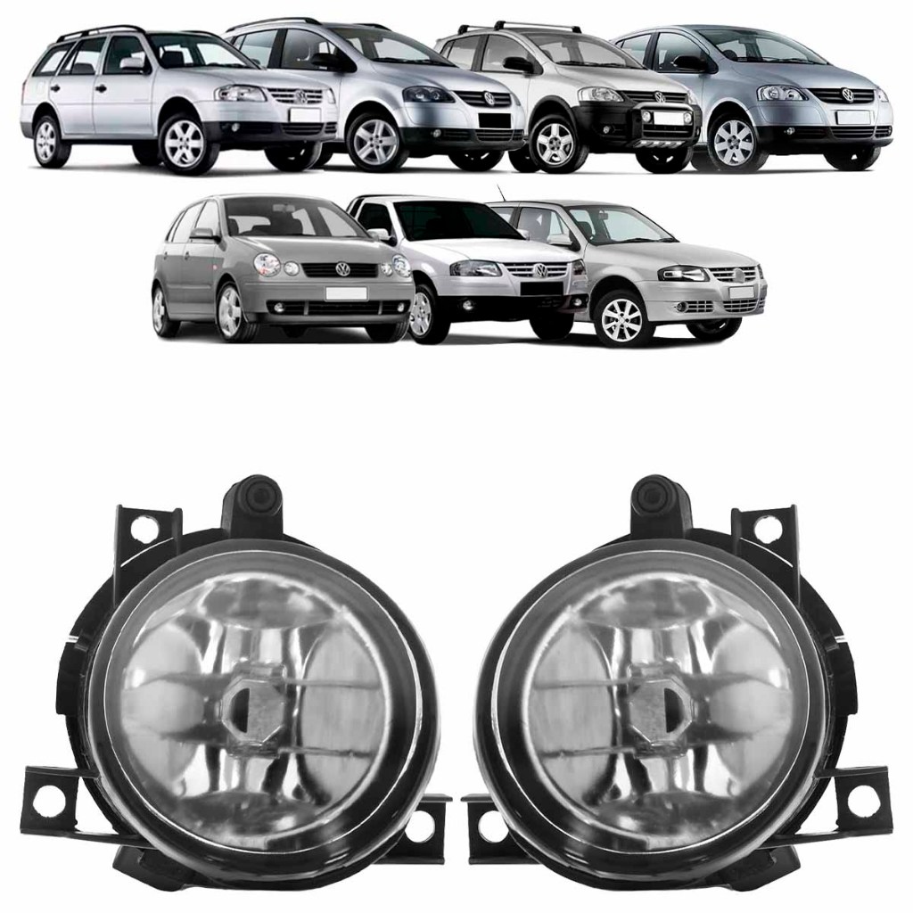 Par Farol Milha Auxiliar  Gol G4 2006 2007 2008 2009 2010 2011 2012 2013 2014 Lente Lisa - Spare Parts and Accessories for Vehicles