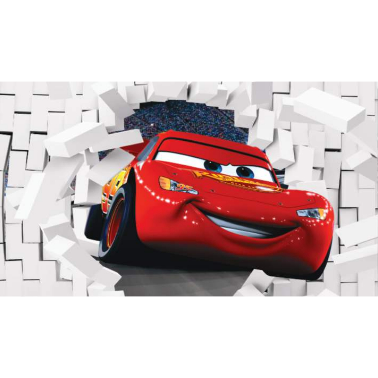 papel de parede relampago mcqueen parede de tijolos