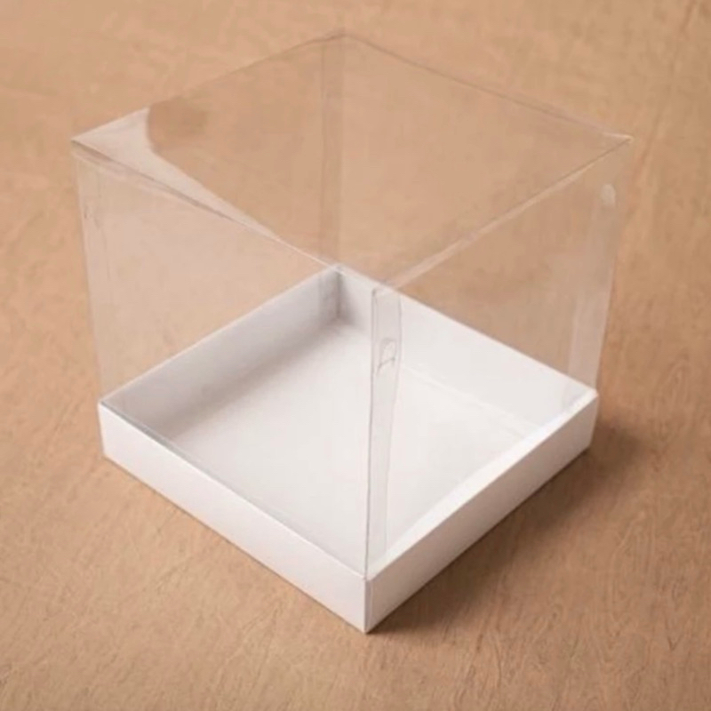 10 CAIXA PARA BOLO COM TAMPA EM ACETATO 20x20x20 QUADRADA COM VISOR OFF// - Stationery