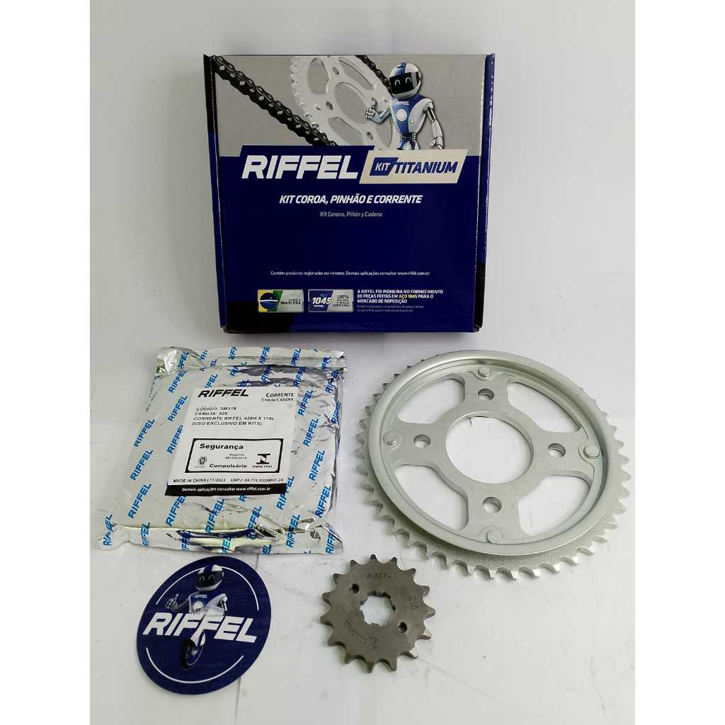 Kit Relação Transmissão Tração CG TITAN FAN 160 2016 a 2026 ORIGINAL RIFFEL · foto 2