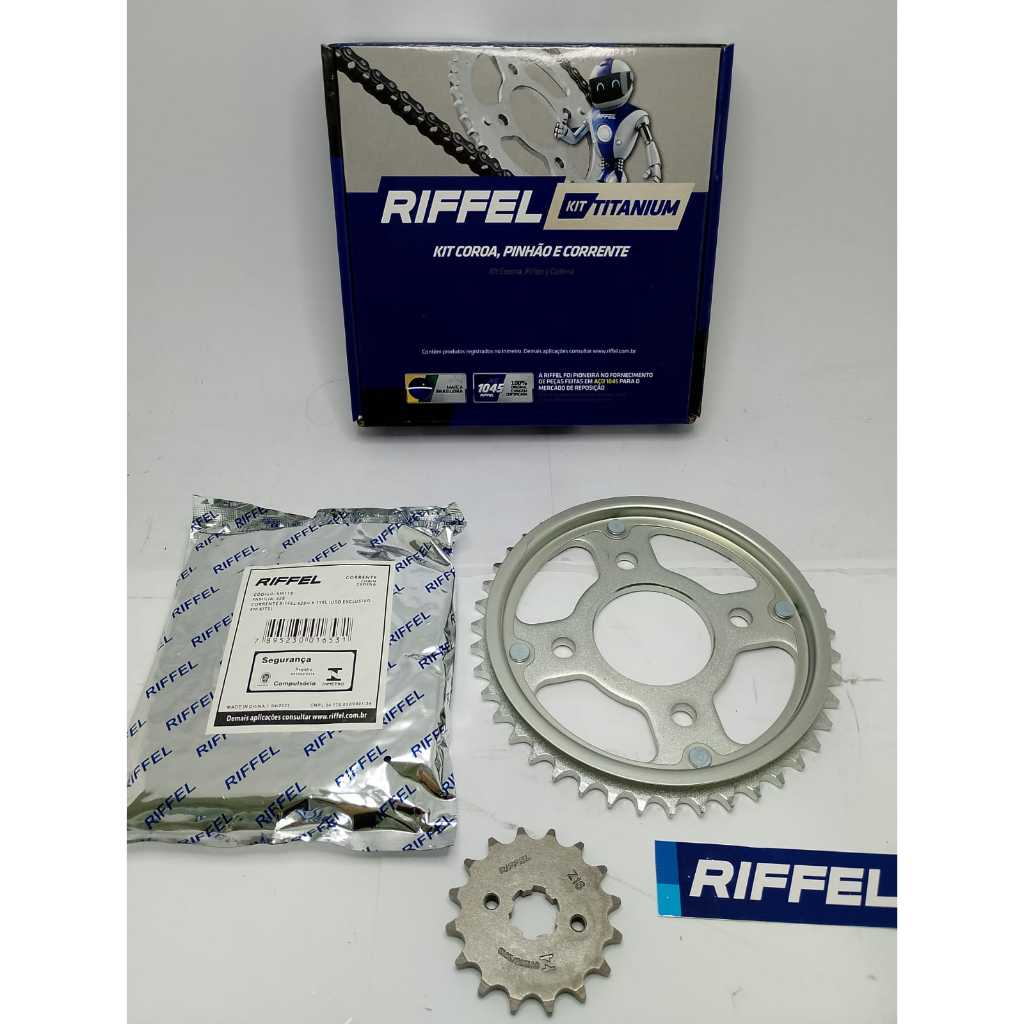 Kit Relacao Tracao Transmissao Cg Titan Fan 150 2005 à 2015 Original Riffel · foto 2