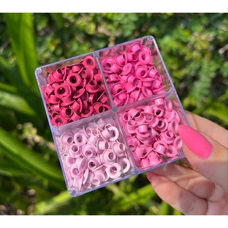 Ilhós Alumínio Rosa 390 Unidades Kit Resistente Não Enferruja Artesanato Scrapbook Encadernação Agenda - Ref. 002 em Oferta na Shopee