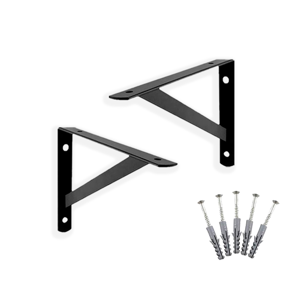 2X SUPORTE MÃO FRANCESA P/ PRATELEIRA DE 10CM- Branca ou Preta