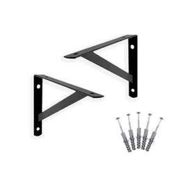 2X SUPORTE MÃO FRANCESA P/ PRATELEIRA DE 10CM- Branca ou Preta