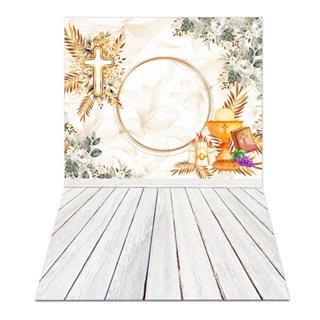 Fundo Fotográfico Cenário Primeira Comunhão Em Tecido PN-01551 em Oferta na Shopee