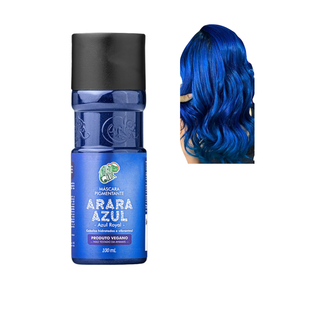 Kamaleão Color Tinta de Cabelo Máscara Pigmentante Colorido Arara Azul 100Ml