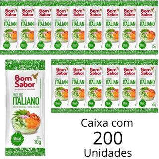 Molho Italiano Bom Sabor Para Salada Em Sachê 10g Em Caixa Com 200 Unidades Para Pousada R...