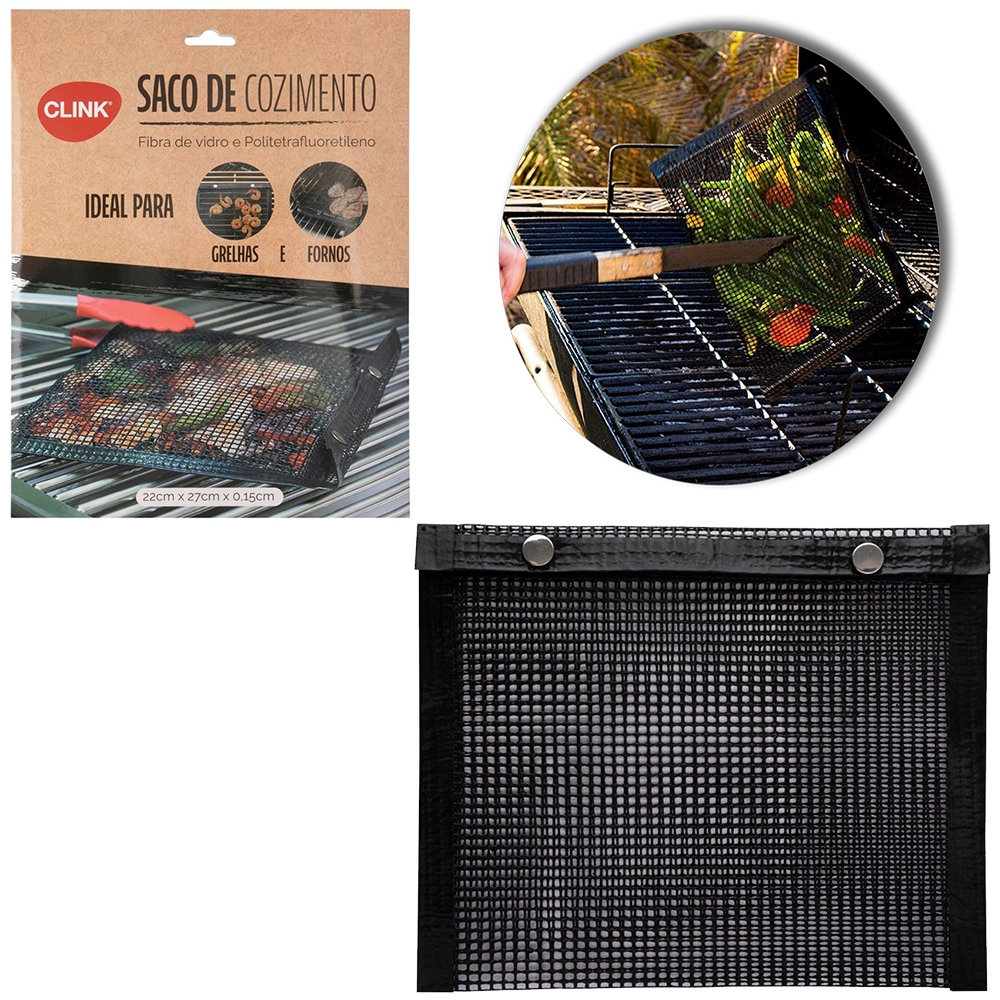 Saco de Malha Grill 40x30 Para Churrasco Cozinha Assar