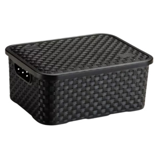 Cesto Organizador Pequeno Com Tampa Nitron Caixa Rattan em Oferta na Shopee