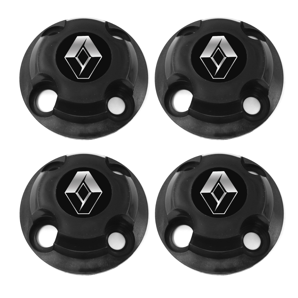Kit Calota Centro Roda Sandero Logan Clio Megane Symbol 4x100 promoção new black