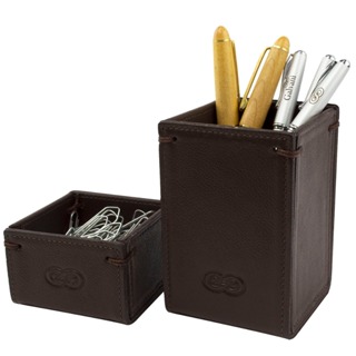 Porta Clips e Canetas LOGIS em Couro Legítimo Galvani em Oferta na Shopee