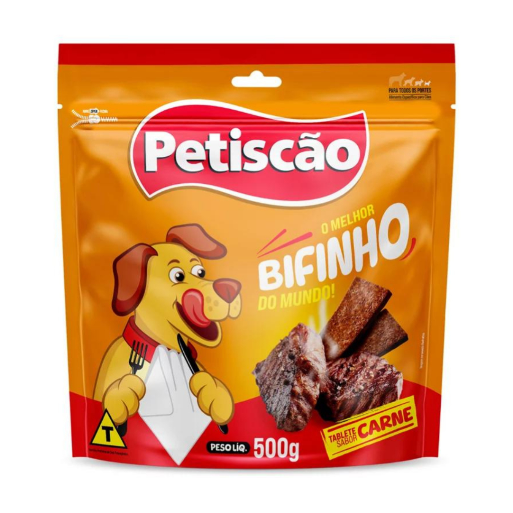 Bifinho Petisco Tablete Petiscao 500gramas Sabor Carne