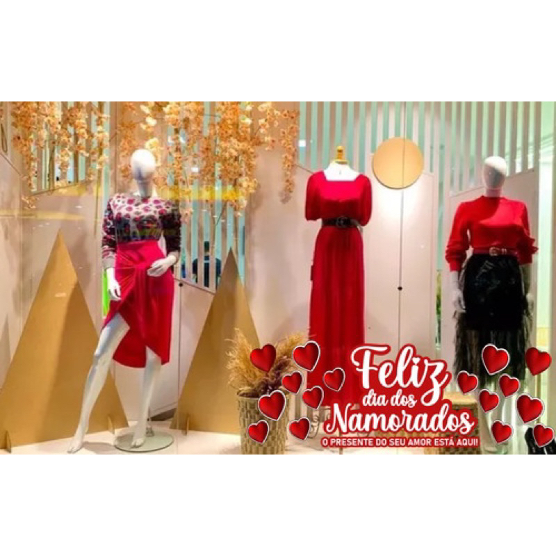 Adesivo para Vitrine “ Feliz Dia Dos Namorados” 70x25cm