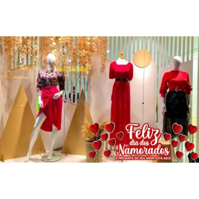 Adesivo para Vitrine “Feliz Dia Dos Namorados” Grande 100x40cm