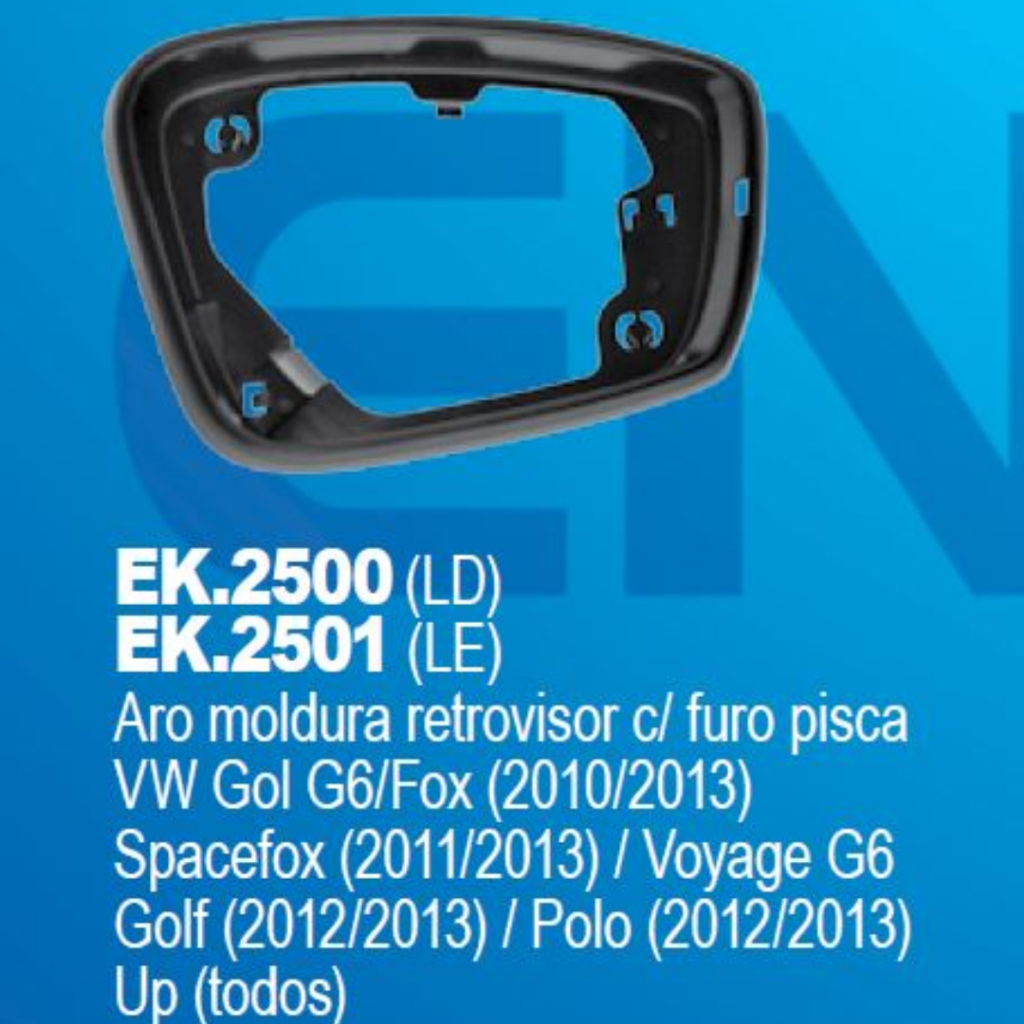 CARCACA RETROVISOR C/PISCA DIREITA: GOL G6 - VOYAGE G6 - FOX 10/13 - SAPACE 11/13 GOLF 12/13 - POLO 12/13 - UP TDS