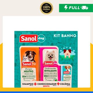 Shampoo para cachorros + condicionador e Colônia, Kit Sanol banho - Envio Imediato em Oferta na Shopee
