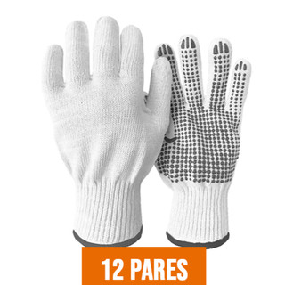 12x Luvas de Proteção Plastcor Pigmentada Tatex Branca Tam Único - Valor Promocional