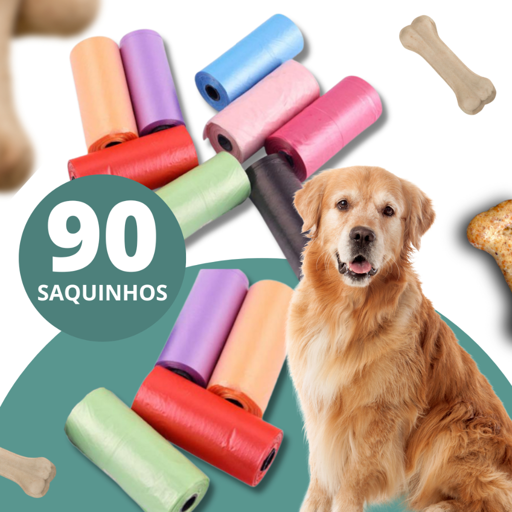 Refil Cata Caca Pet Higiênico 90 Saquinhos 6 Rolos Refil Para Cachorro Gato