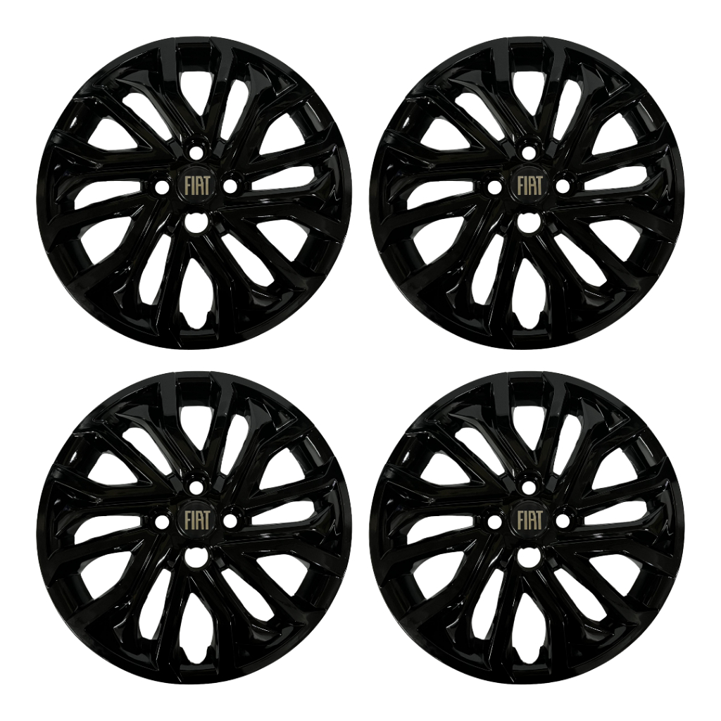 Jogo Calota Aro 15 Argo Cronos 2018 2019 2020 2021 2022 Preto Brilhante em Oferta na Shopee