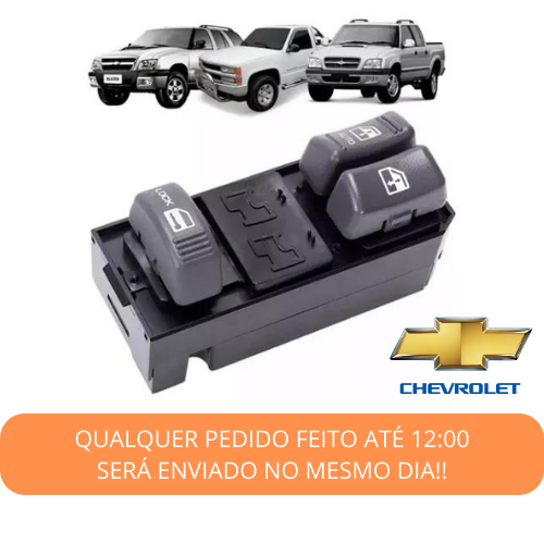 Botão Interruptor Vidro Elétrico S10 1995/2011 Silverado 1997/2002 Comando 2 portas